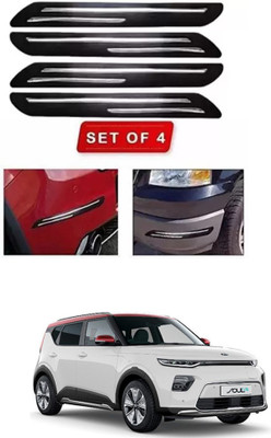 RONISH Microfibre, Silicone, Stainless Steel, Rubber Car Bumper Guard(Black, Silver, Pack of 4, Kia, Universal For Car)