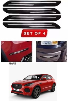 RONISH Microfibre, Silicone, Stainless Steel, Rubber Car Bumper Guard(Black, Silver, Pack of 4, Jaguar, Universal For Car)