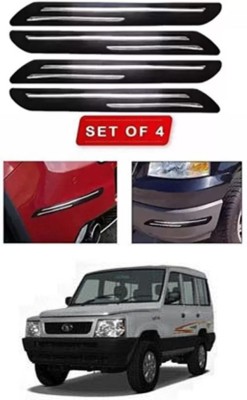 RONISH Microfibre, Silicone, Stainless Steel, Rubber Car Bumper Guard(Black, Silver, Pack of 4, Tata, Victa)