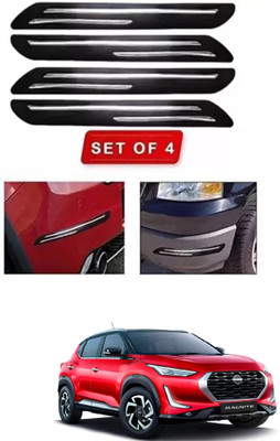 RONISH Microfibre, Silicone, Stainless Steel, Rubber Car Bumper Guard(Black, Silver, Pack of 4, Nissan, Universal For Car)