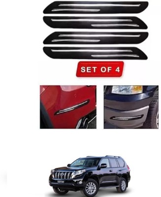 RONISH Microfibre, Silicone, Stainless Steel, Rubber Car Bumper Guard(Black, Silver, Pack of 4, Toyota, Land Cruiser)