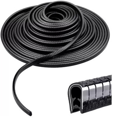 PPSACCESSORIES Rubber Car Door Guard(Black, Pack of 1, Universal For Car, Universal For Car)