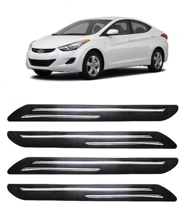 FitX Rubber, Carbon Steel Car Bumper Guard(Black, Silver, Pack of 4, Hyundai, Elantra)