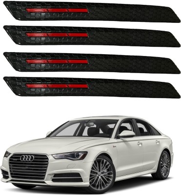 Oshotto Rubber Car Bumper Guard(Black, Red, Pack of 4, Audi, A6)