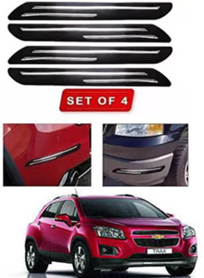 RONISH Microfibre, Silicone, Stainless Steel, Rubber Car Bumper Guard(Black, Silver, Pack of 4, Chevrolet, Universal For Car)