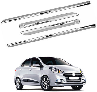 SHOPONE Trading Plastic Car Door Guard(Silver, Pack of 4, Hyundai, Xcent)