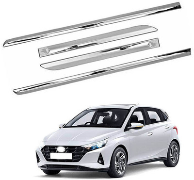 SHOPONE Trading Plastic Car Door Guard(Silver, Pack of 4, Hyundai, i20)