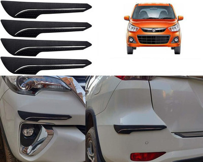 Selifaur Rubber Car Bumper Guard(Black, Pack of 4, Maruti, Alto K10)