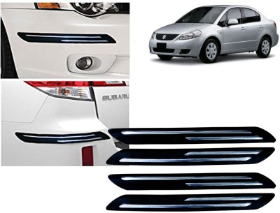 Selifaur Plastic, Rubber Car Bumper Guard(Black, Silver, Pack of 4 Pcs Double Chrome Bumper Protector, Maruti, SX4)