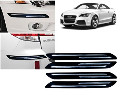 Selifaur Plastic, Rubber Car Bumper Guard(Black, Silver, Pack of 4 Pcs Double Chrome Bumper Protector, Audi, TT)