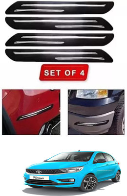 RONISH Microfibre, Silicone, Stainless Steel, Rubber Car Bumper Guard(Black, Silver, Pack of 4, Tata, Universal For Car)