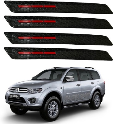 Oshotto Rubber Car Bumper Guard(Black, Red, Pack of 4, Mitsubishi, Pajero Sport)