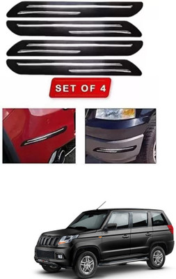 RONISH Microfibre, Silicone, Stainless Steel, Rubber Car Bumper Guard(Black, Silver, Pack of 4, Mahindra, Universal For Car)