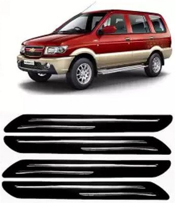 GS Grow n Shine Rubber Car Bumper Guard(Black, Silver, Pack of 4, Chevrolet, Tavera)
