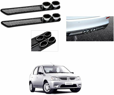 PROEDITION Plastic, Stainless Steel, Microfibre Car Bumper Guard(Black, Pack of 2, Mahindra, Logan)