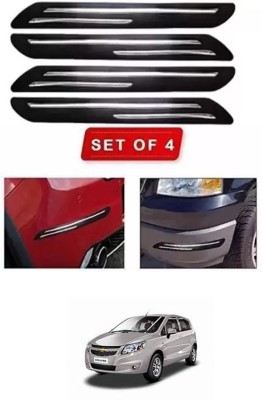 RONISH Microfibre, Silicone, Stainless Steel, Rubber Car Bumper Guard(Black, Silver, Pack of 4, Chevrolet, Sail Hatchback)