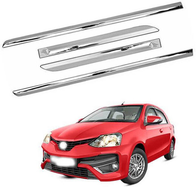 SHOPONE Trading Plastic Car Door Guard(Silver, Pack of 4, Toyota, Etios Liva)