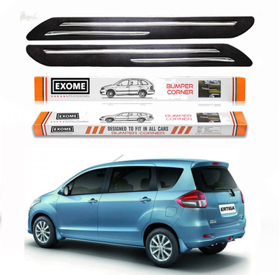 EXOME Rubber, Stainless Steel Car Bumper Guard(Black, Pack of 4, Universal For Car, Ertiga)