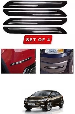 RONISH Microfibre, Silicone, Stainless Steel, Rubber Car Bumper Guard(Black, Silver, Pack of 4, Kia, Universal For Car)