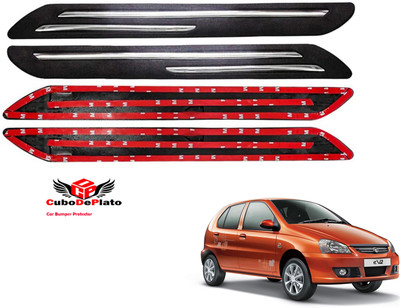 CuboDePlato Rubber Car Bumper Guard(Black, Pack of 4, Tata, Indica Vista)