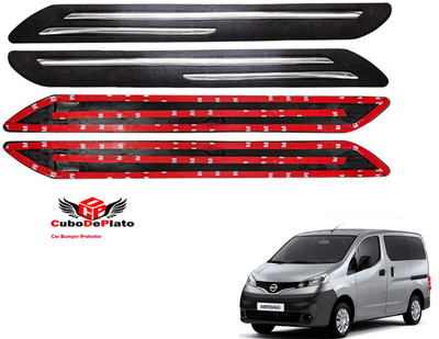 CuboDePlato Rubber Car Bumper Guard(Black, Pack of 4, Nissan, Evalia)
