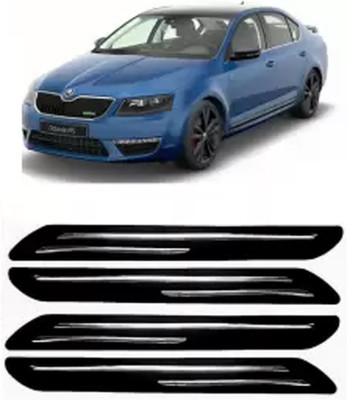 OOLTAH PAHIYA Plastic Car Bumper Guard(Black, Silver, Pack of 4, Skoda, Octavia)
