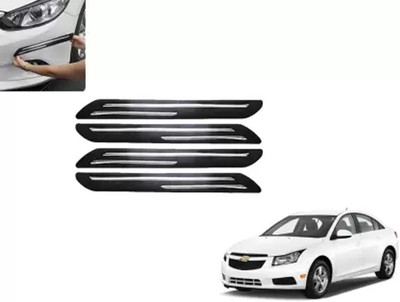 OOLTAH PAHIYA Plastic Car Bumper Guard(Black, Silver, Pack of 4, Chevrolet, Cruze)
