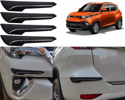 Selifaur Rubber Car Bumper Guard(Black, Pack of 4, Mahindra, Logan)