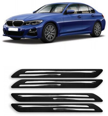 RWT Stainless Steel, Plastic Car Bumper Guard(Black, Silver, Pack of 4, BMW, 320D)