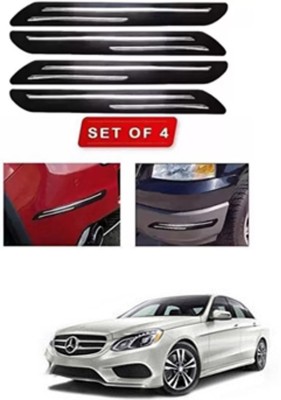 RONISH Microfibre, Silicone, Stainless Steel, Rubber Car Bumper Guard(Black, Silver, Pack of 4, Mercedes Benz, E280 Cdi)