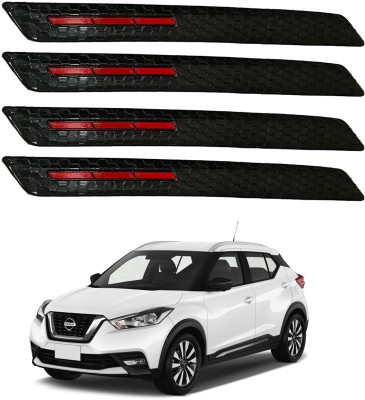 Oshotto Rubber Car Bumper Guard(Black, Red, Pack of 4, Nissan, NA)