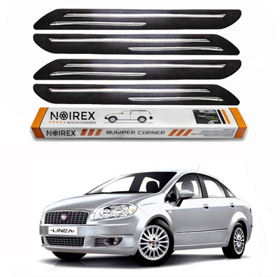 ZIMBER Rubber, Stainless Steel Car Bumper Guard(Black, Pack of Pack Of 4, Fiat, Linea)