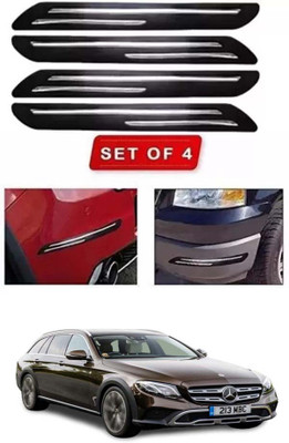 RONISH Microfibre, Silicone, Stainless Steel, Rubber Car Bumper Guard(Black, Silver, Pack of 4, Mercedes Benz, Universal For Car)