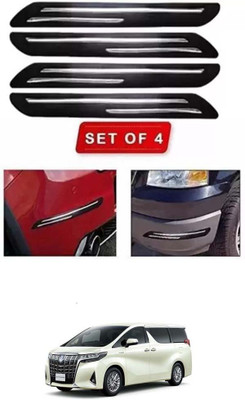 RONISH Microfibre, Silicone, Stainless Steel, Rubber Car Bumper Guard(Black, Silver, Pack of 4, Toyota, Universal For Car)