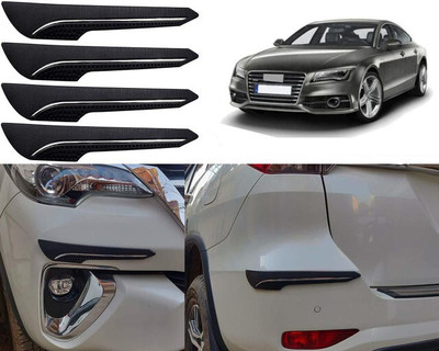 Selifaur Rubber Car Bumper Guard(Black, Pack of 4, Audi, A8)