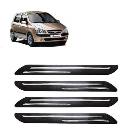 FitX Rubber, Carbon Steel Car Bumper Guard(Black, Silver, Pack of 4, Hyundai, Getz)