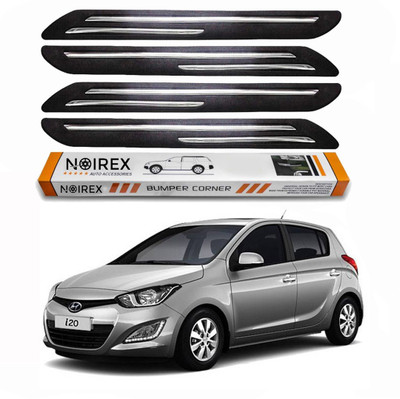ZIMBER Rubber, Stainless Steel Car Bumper Guard(Black, Pack of Pack Of 4, Hyundai, i20)