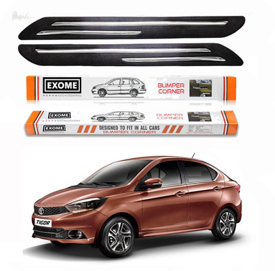 EXOME Rubber, Stainless Steel Car Bumper Guard(Black, Pack of 4, Tata, Tigor)