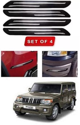 RONISH Microfibre, Silicone, Stainless Steel, Rubber Car Bumper Guard(Black, Pack of 4, Mahindra, Bolero)