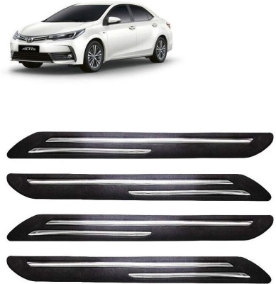 FitX Rubber, Carbon Steel Car Bumper Guard(Black, Silver, Pack of 4, Toyota, Corolla Altis)