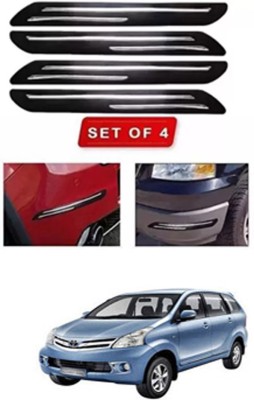 RONISH Microfibre, Silicone, Stainless Steel, Rubber Car Bumper Guard(Black, Silver, Pack of 4, Toyota, Universal For Car)