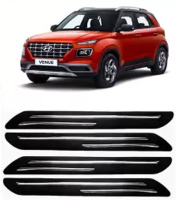 OOLTAH PAHIYA Plastic Car Bumper Guard(Black, Silver, Pack of 4, Hyundai, Universal For Car)