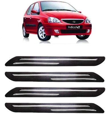 FitX Rubber, Carbon Steel Car Bumper Guard(Black, Silver, Pack of 4, Tata, Indica)