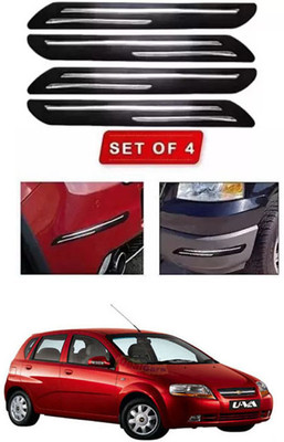 RONISH Microfibre, Silicone, Stainless Steel, Rubber Car Bumper Guard(Black, Pack of 4, Chevrolet, UVA)