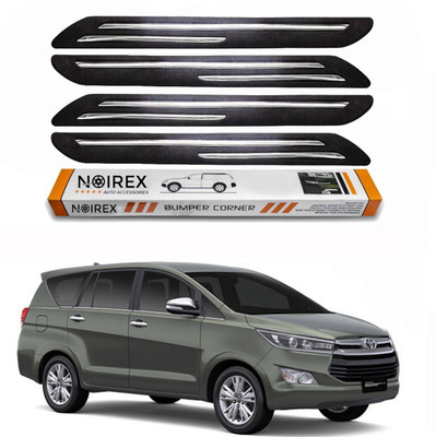 ZIMBER Rubber, Stainless Steel Car Bumper Guard(Black, Pack of Pack Of 4, Toyota, Innova)