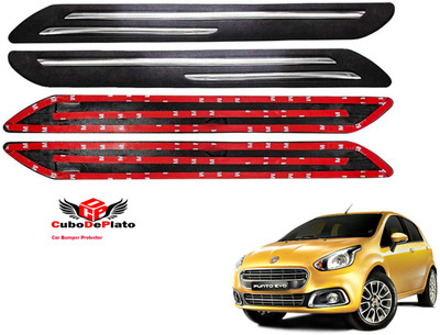 CuboDePlato Rubber Car Bumper Guard(Black, Pack of 4, Fiat, Punto)