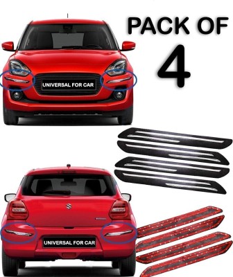 FABTEC Rubber Car Bumper Guard(Black, Pack of 4 set in pack of 1, Universal For Car, Universal For Car)