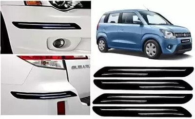 ANiiTEK Plastic Car Bumper Guard(Black, Silver, Pack of 4, Maruti, WagonR)