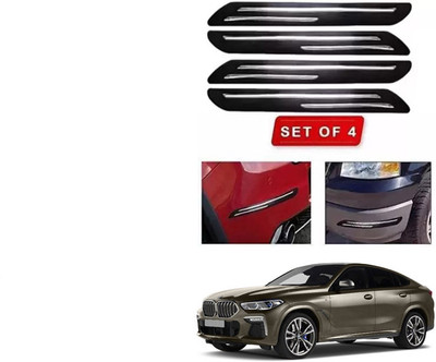 RONISH Microfibre, Silicone, Stainless Steel, Rubber Car Bumper Guard(Black, Silver, Pack of 4, BMW, X6)