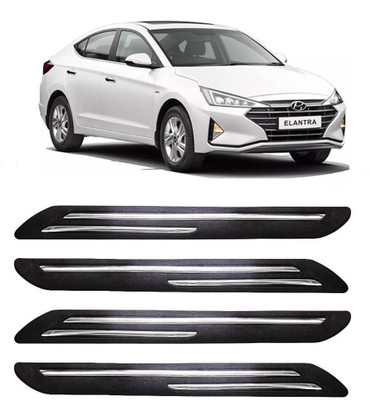 FitX Rubber, Carbon Steel Car Bumper Guard(Black, Silver, Pack of 4, Hyundai, Elantra)